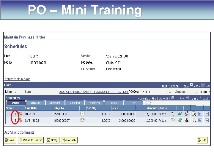 PO – Mini Training 