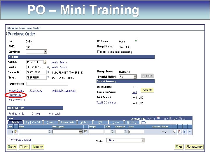 PO – Mini Training 