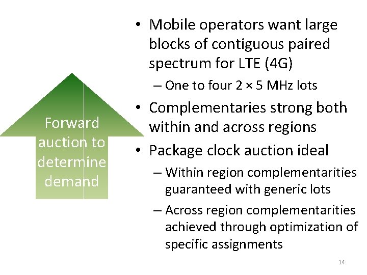  • Mobile operators want large blocks of contiguous paired spectrum for LTE (4