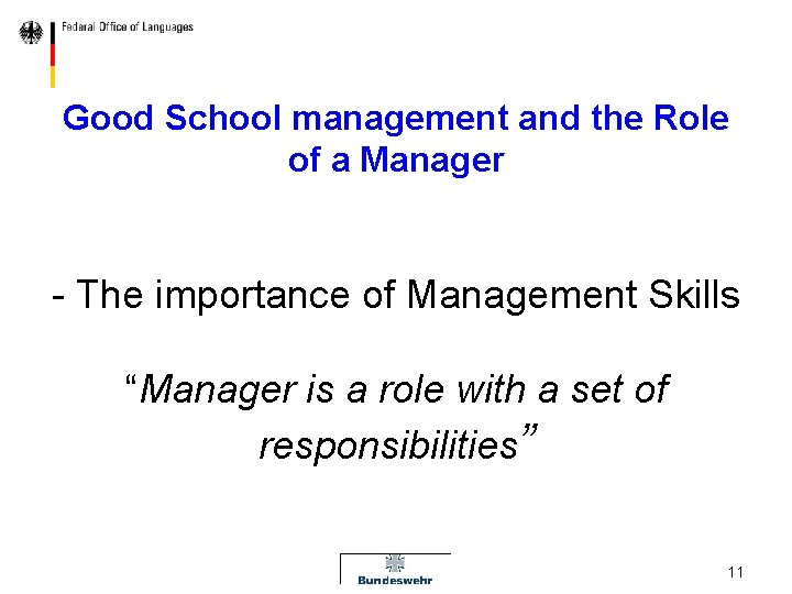 Good School management and the Role of a Manager - The importance of Management