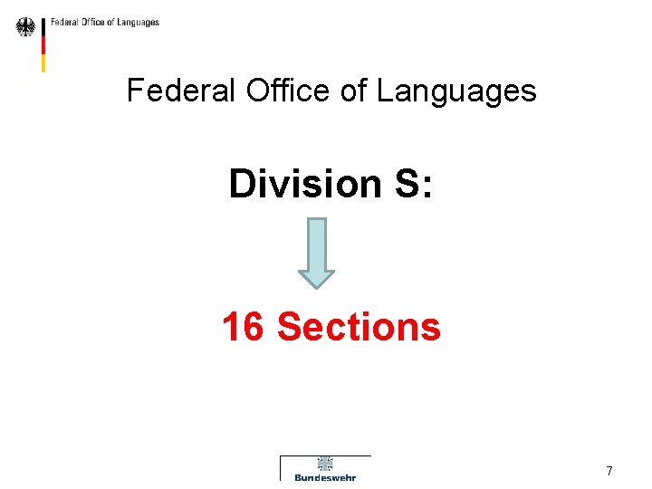 Federal Office of Languages Division S: 16 Sections 7 