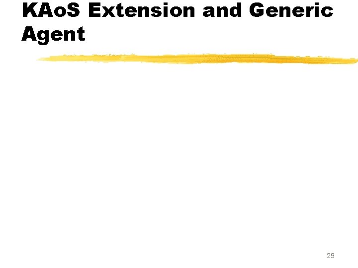 KAo. S Extension and Generic Agent 29 