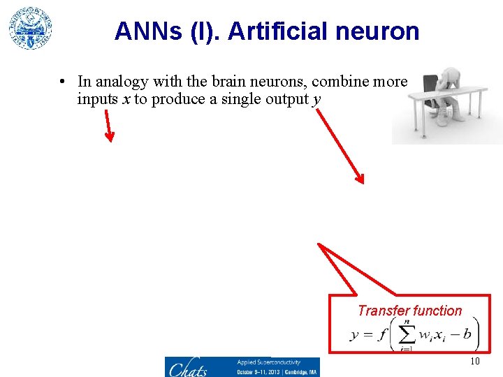 ANNs (I). Artificial neuron • In analogy with the brain neurons, combine more inputs