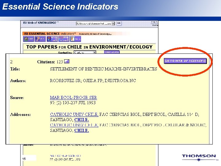 Essential Science Indicators 15 
