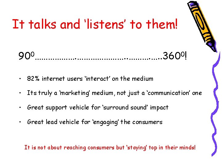 It talks and ‘listens’ to them! 900…………………. . ………. …. . 3600! • 82%