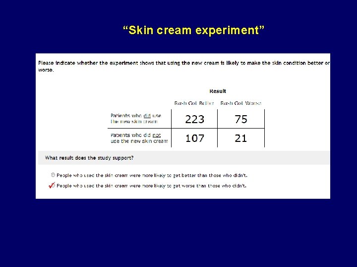 “Skin cream experiment” 