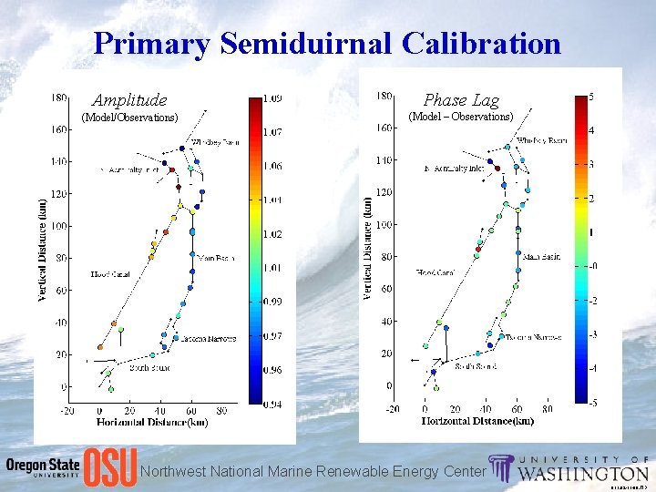 Primary Semiduirnal Calibration Amplitude Phase Lag (Model/Observations) (Model – Observations) Northwest National Marine Renewable