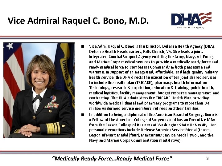 Vice Admiral Raquel C. Bono, M. D. ∎ ∎ Vice Adm. Raquel C. Bono