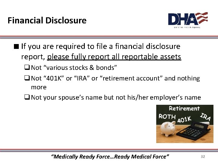 Financial Disclosure ∎ If you are required to file a financial disclosure report, please