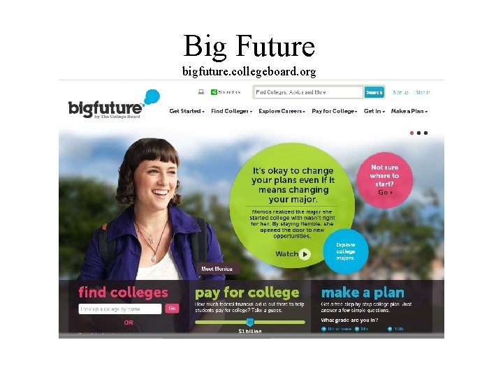 Big Future bigfuture. collegeboard. org 