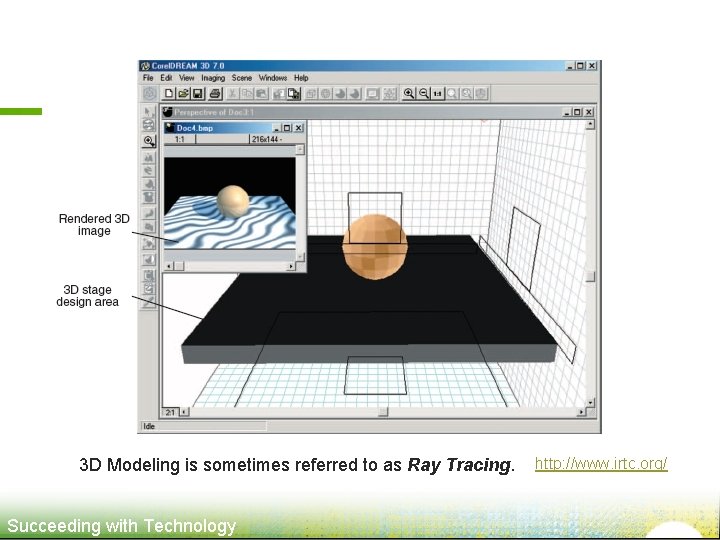 3 -D Modeling Software 3 D Modeling is sometimes referred to as Ray Tracing.