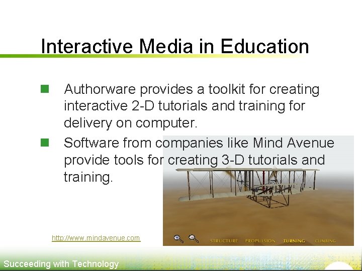 Interactive Media in Education n Authorware provides a toolkit for creating interactive 2 -D