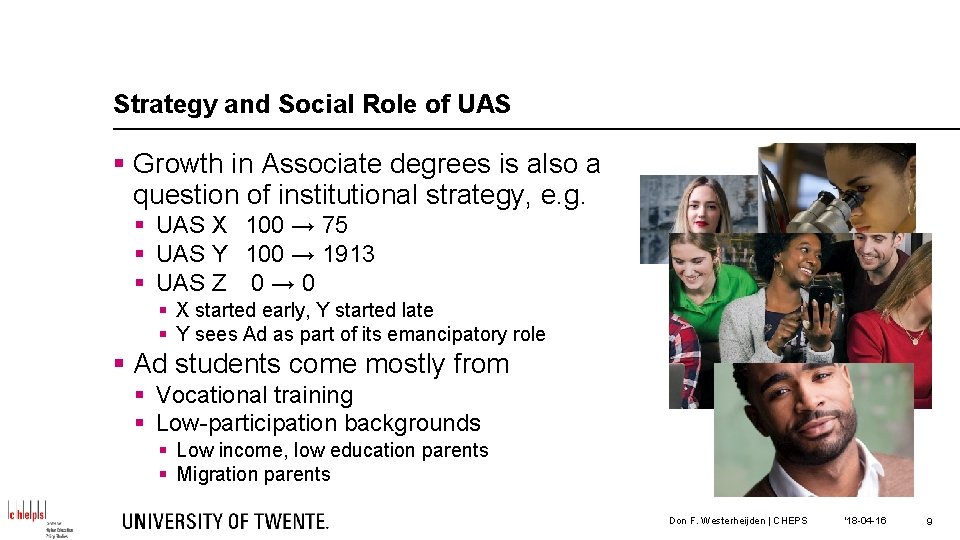 Strategy and Social Role of UAS § Growth in Associate degrees is also a