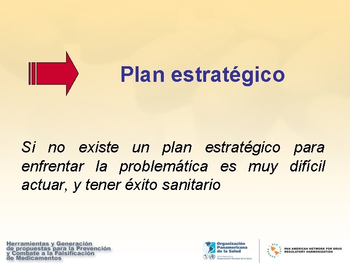 Plan estratégico Si no existe un plan estratégico para enfrentar la problemática es muy