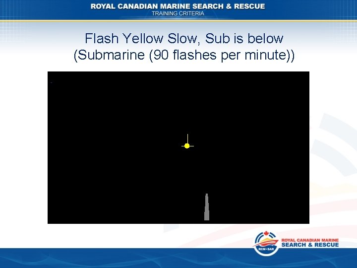 Flash Yellow Slow, Sub is below (Submarine (90 flashes per minute)) 