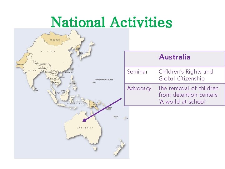 National Activities Australia Seminar Children's Rights and Global Citizenship Advocacy the removal of children