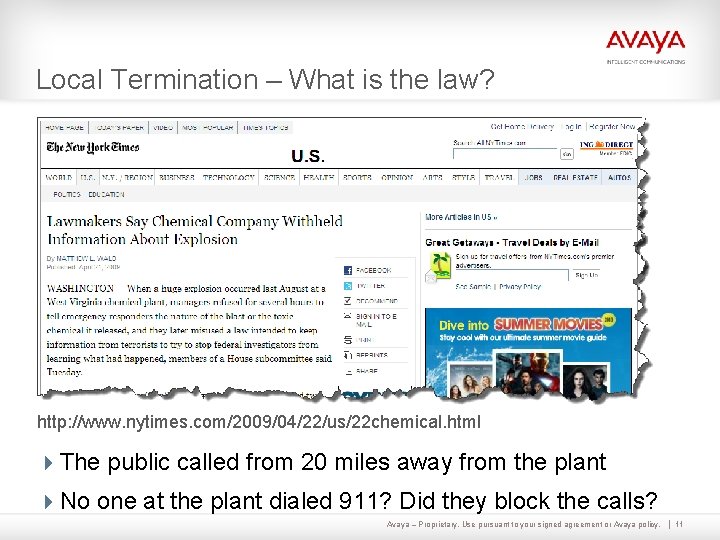 Local Termination – What is the law? http: //www. nytimes. com/2009/04/22/us/22 chemical. html 4