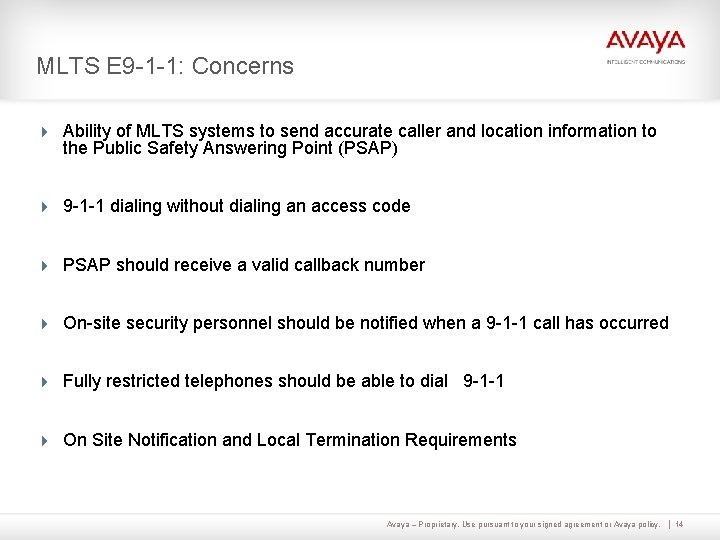 MLTS E 9 -1 -1: Concerns 4 Ability of MLTS systems to send accurate