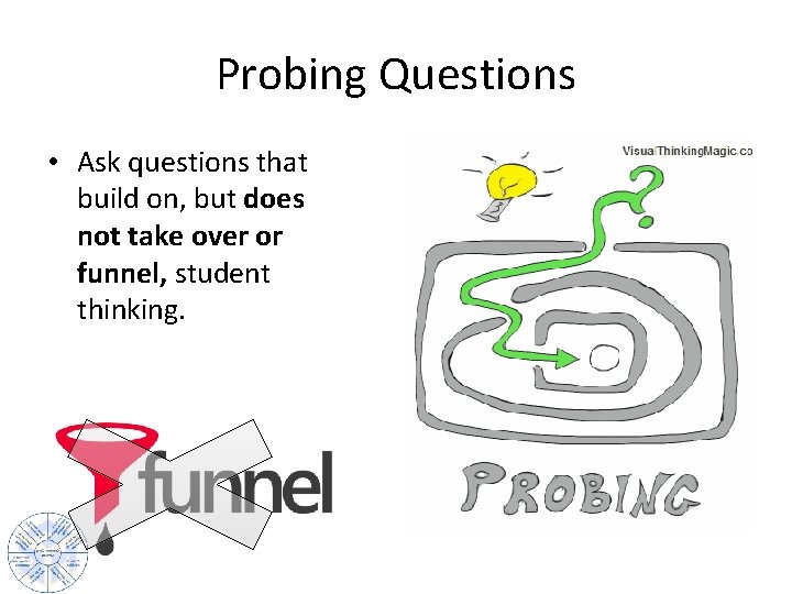 Probing Questions • Ask questions that build on, but does not take over or