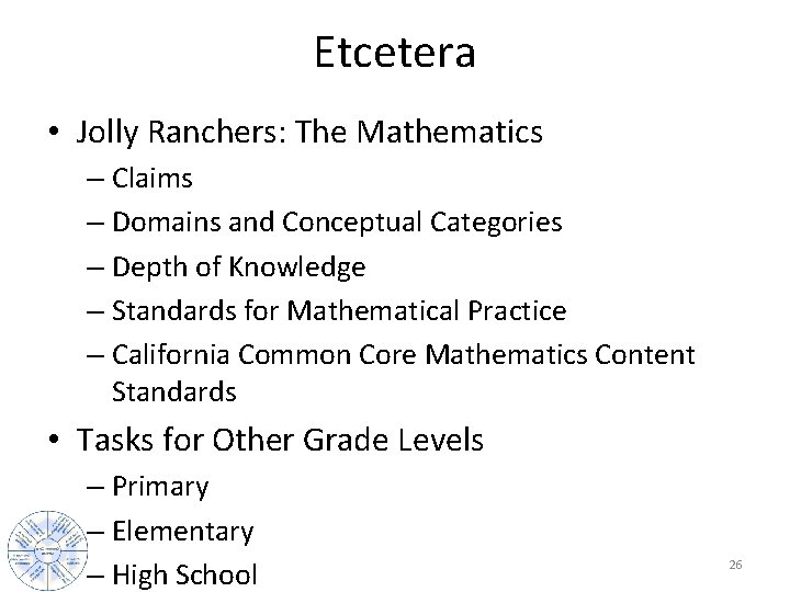 Etcetera • Jolly Ranchers: The Mathematics – Claims – Domains and Conceptual Categories –
