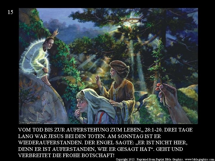 15 VOM TOD BIS ZUR AUFERSTEHUNG ZUM LEBEN, , 28: 1 -20. DREI TAGE