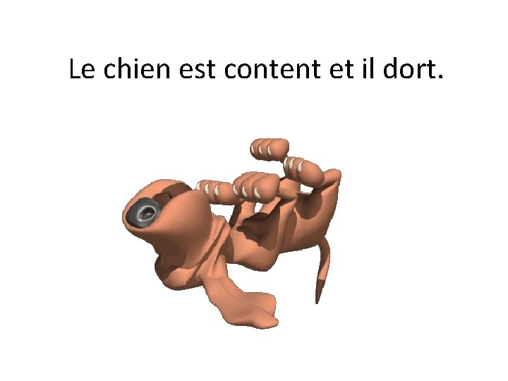 Le chien est content et il dort. 