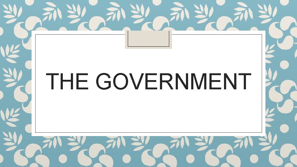 THE GOVERNMENT 