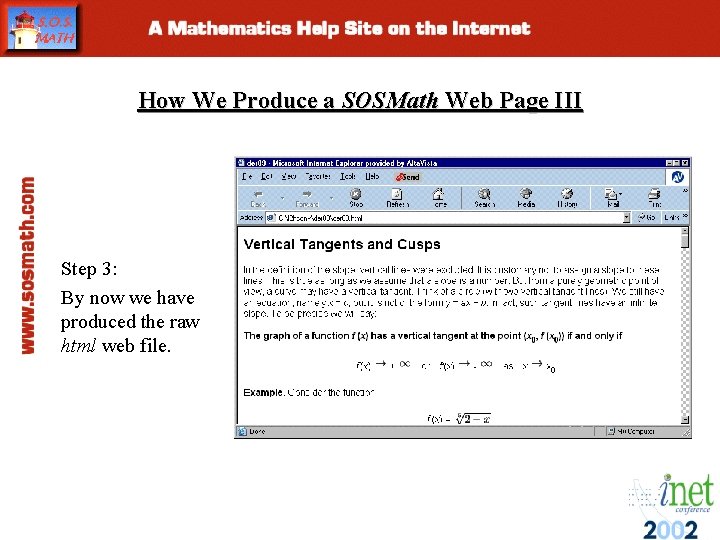 How We Produce a SOSMath Web Page III Step 3: By now we have How We Produce a SOSMath Web Page III Step 3: By now we have