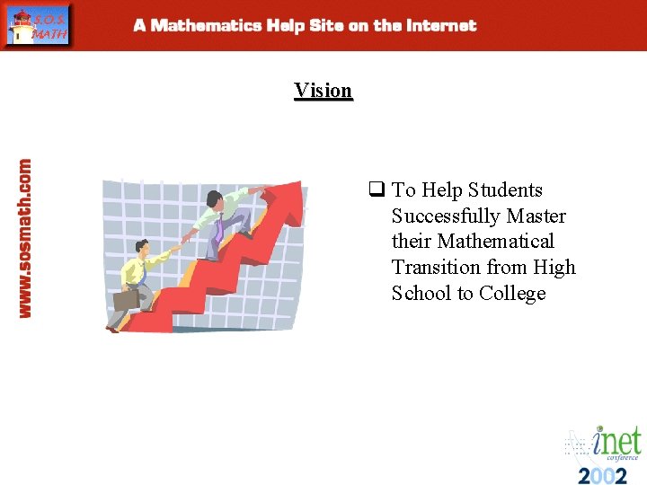 Vision q To Help Students Successfully Master their Mathematical Transition from High School to Vision q To Help Students Successfully Master their Mathematical Transition from High School to