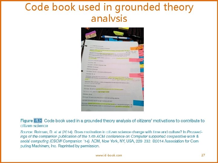Code book used in grounded theory analysis www. id-book. com 27 