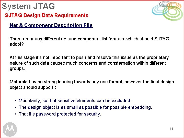 System JTAG SJTAG Design Data Requirements Net & Component Description File There are many