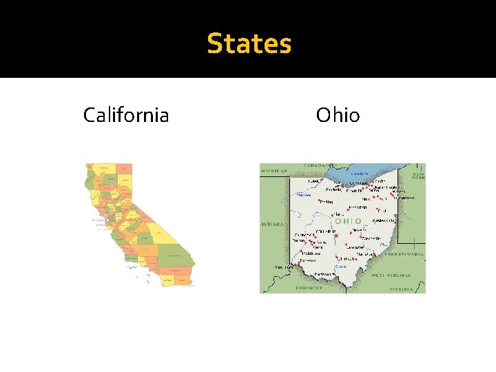 States California Ohio 