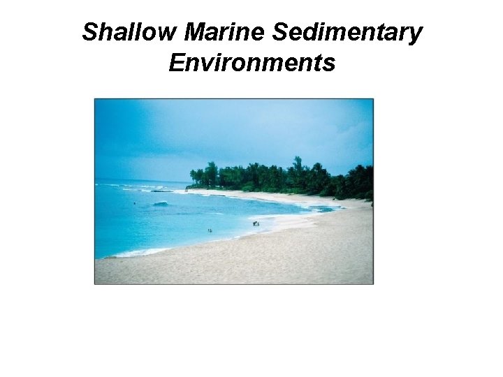 Shallow Marine Sedimentary Environments Shallow Marine Sedimentary Environments
