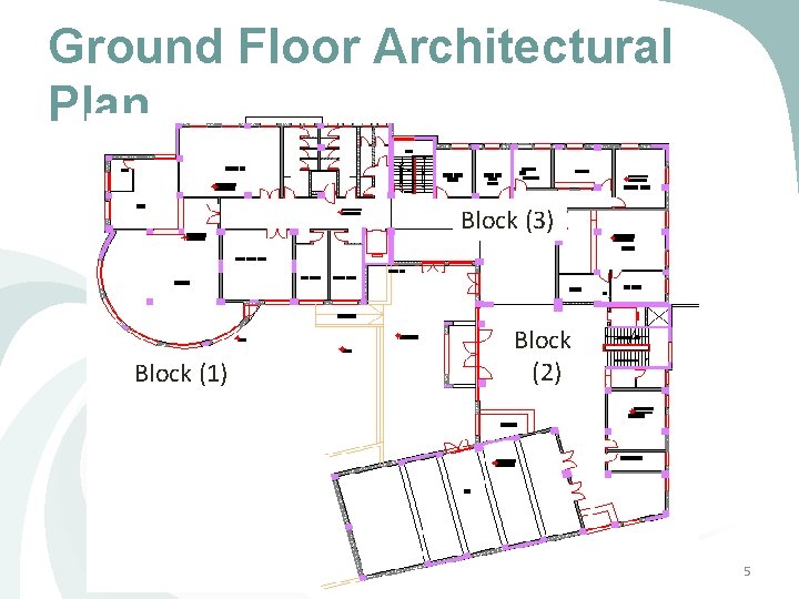 Ground Floor Architectural Plan Block (3) Block (1) Block (2) 5 Ground Floor Architectural Plan Block (3) Block (1) Block (2) 5