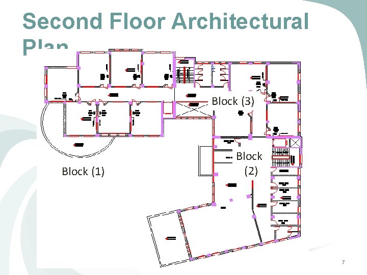 Second Floor Architectural Plan Block (3) Block (1) Block (2) 7 Second Floor Architectural Plan Block (3) Block (1) Block (2) 7