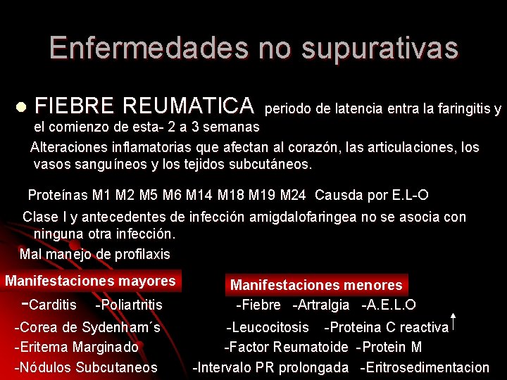Enfermedades no supurativas l FIEBRE REUMATICA periodo de latencia entra la faringitis y el Enfermedades no supurativas l FIEBRE REUMATICA periodo de latencia entra la faringitis y el