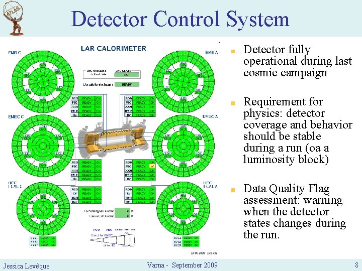 Detector Control System Detector fully operational during last cosmic campaign Requirement for physics: detector