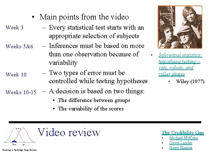  • Main points from the video – Every statistical test starts with an