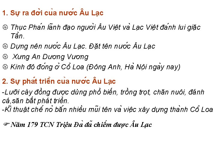 1. Sư ra đơ i cu a nươ c u La c { Thu