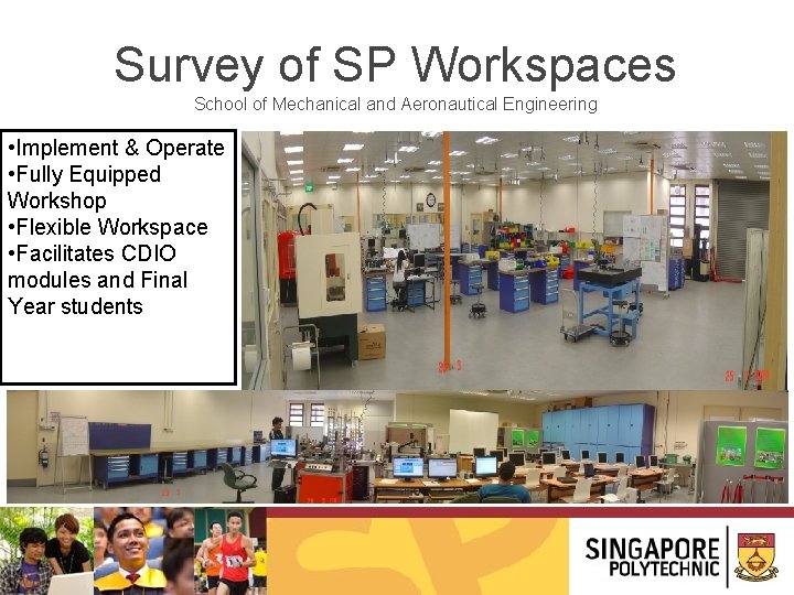 Survey of SP Workspaces School of Mechanical and Aeronautical Engineering • Implement & Operate