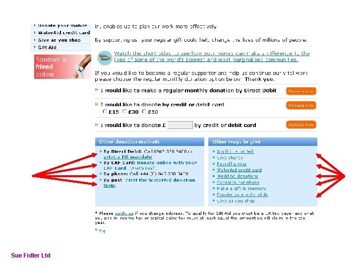 Online Fundraising – How to make it work Sue Fidler Ltd 