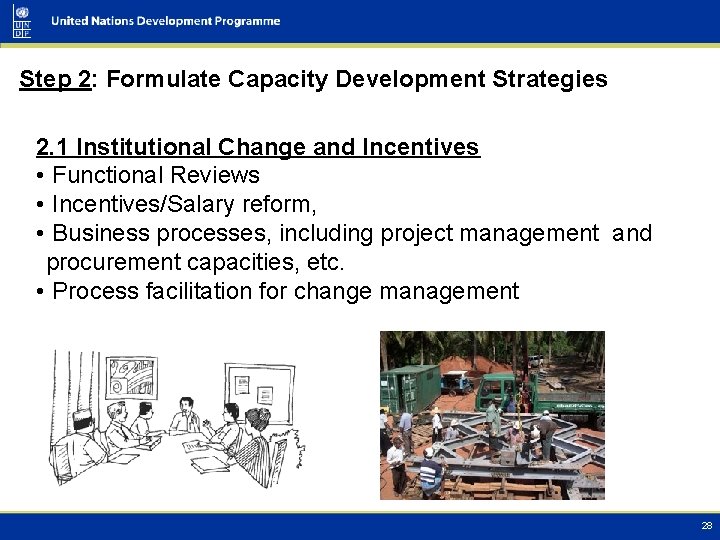 Step 2: Formulate Capacity Development Strategies 2. 1 Institutional Change and Incentives • Functional