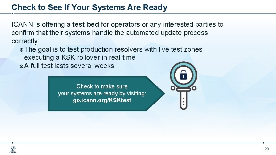 Check to See If Your Systems Are Ready ICANN is offering a test bed