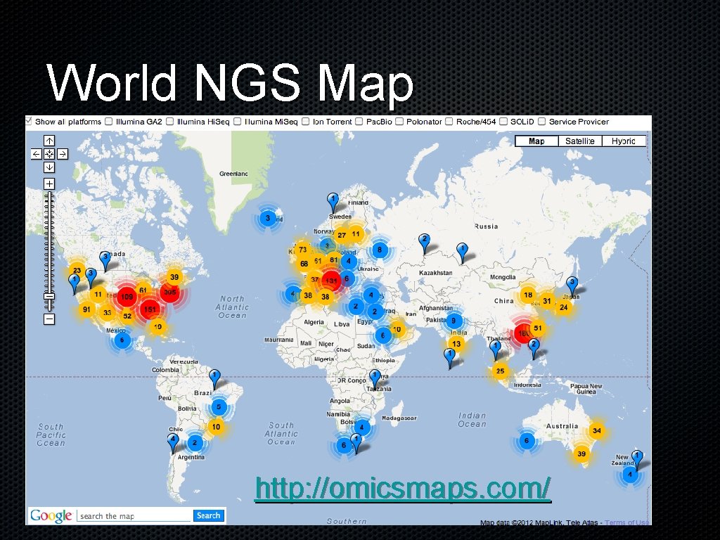 World NGS Map http: //omicsmaps. com/ 