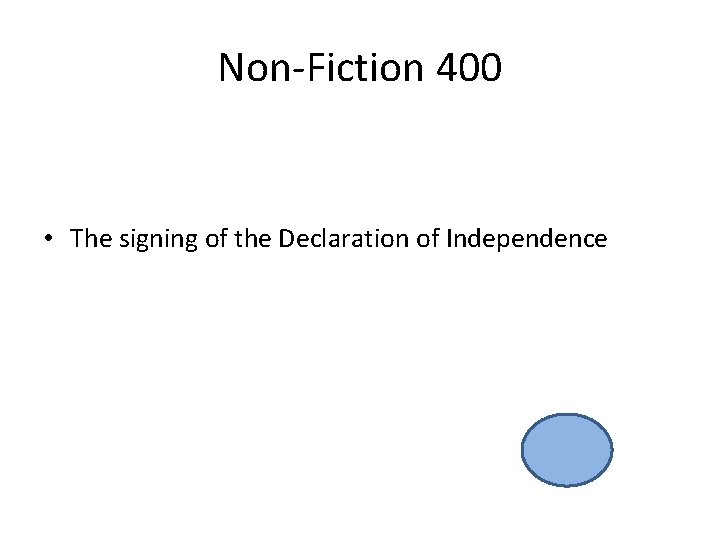 Non-Fiction 400 • The signing of the Declaration of Independence 
