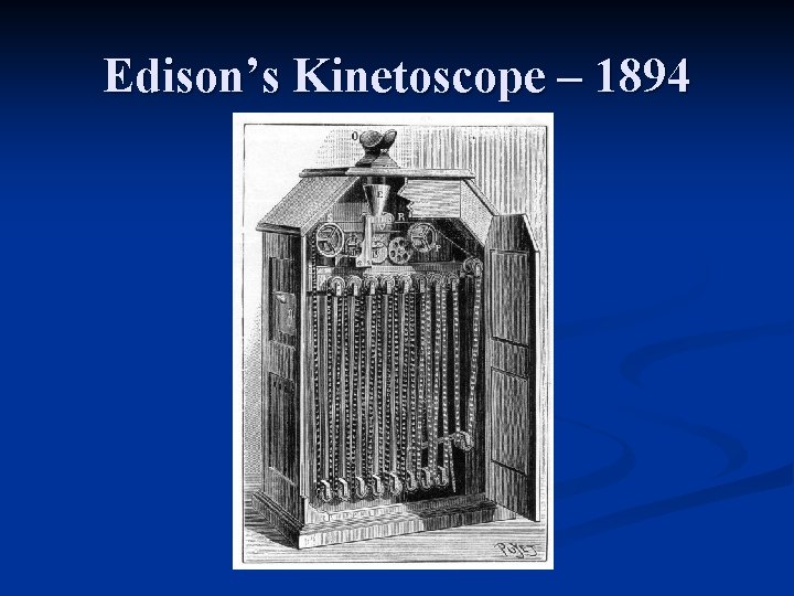 Edison’s Kinetoscope – 1894 
