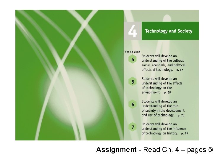 Assignment - Read Ch. 4 – pages 56 