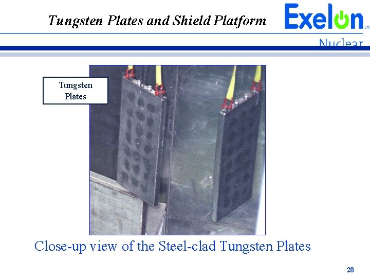 Tungsten Plates and Shield Platform Tungsten Plates Close-up view of the Steel-clad Tungsten Plates Tungsten Plates and Shield Platform Tungsten Plates Close-up view of the Steel-clad Tungsten Plates