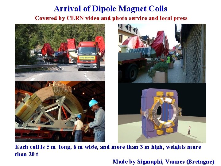 Arrival of Dipole Magnet Coils Covered by CERN video and photo service and local