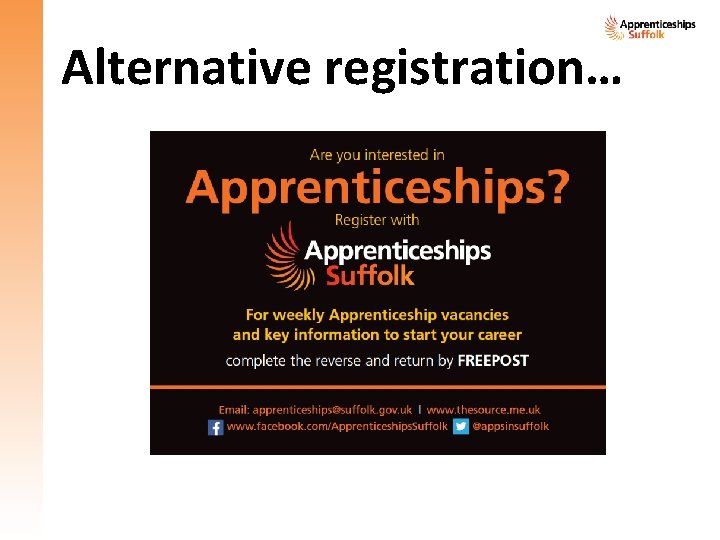 Alternative registration… Alternative registration…